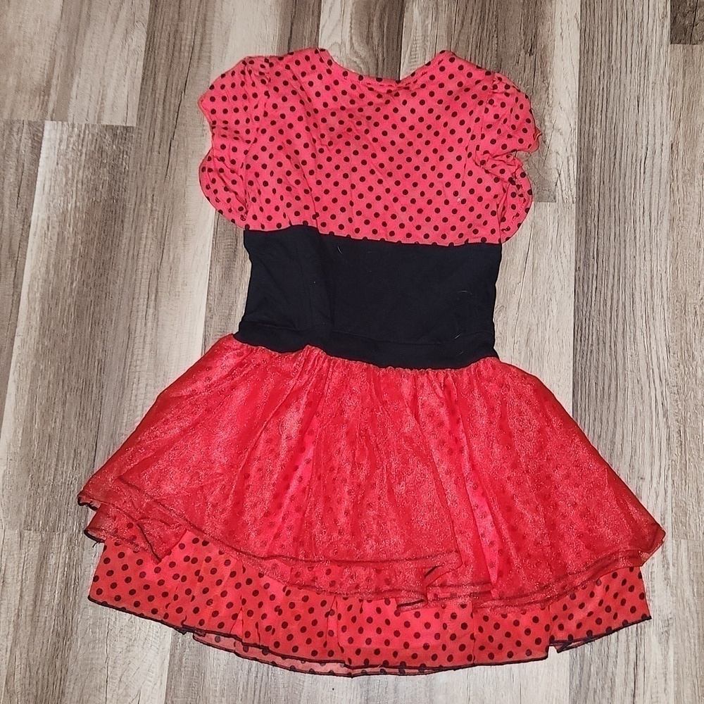 DISNEY Minnie Mouse Dress Size 6 Red and Black  with Matching Minnie Bow - Picture 7 of 7